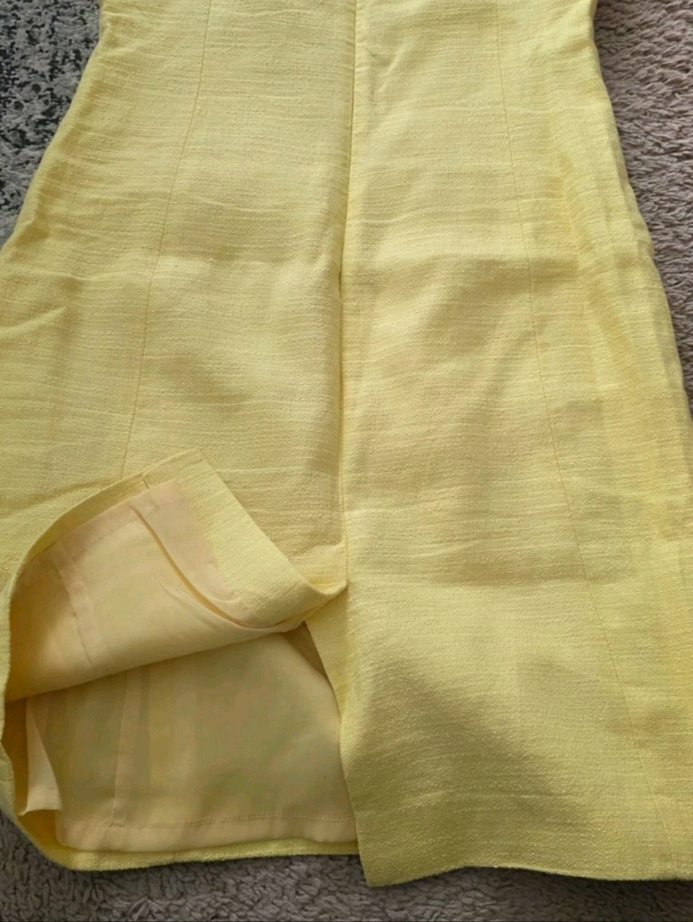 Talbots Yellow Linen Cotton Blend Sheath Dress Bows Sweetheart Size 6 Petite - Picture 8 of 8